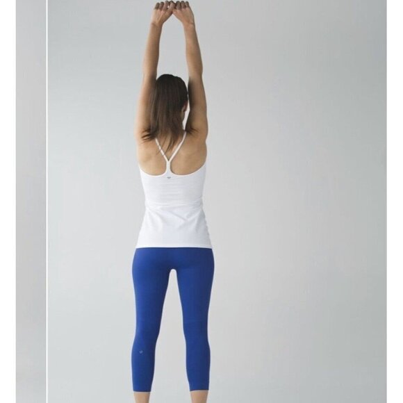 Lululemon ZONE IN TIGHT Blue High Waist Compression Crop Leggings Size 2 - Picture 4 of 8